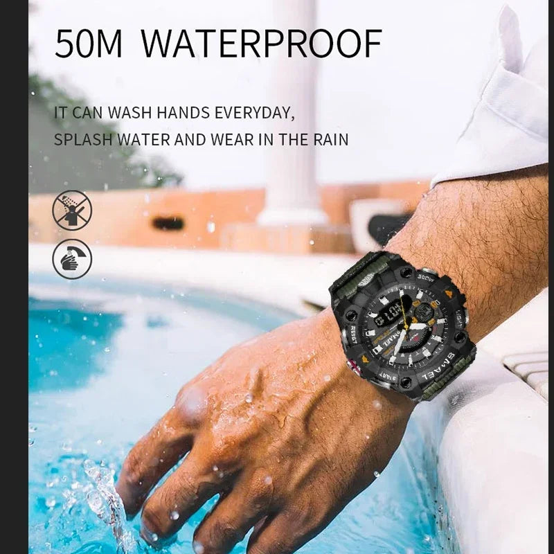 SMAEL 8040 50M Waterproof Wristwatch Stopwatch Alarm LED Light Digital Watches Men's Sports Watch Military Watches Men Watch