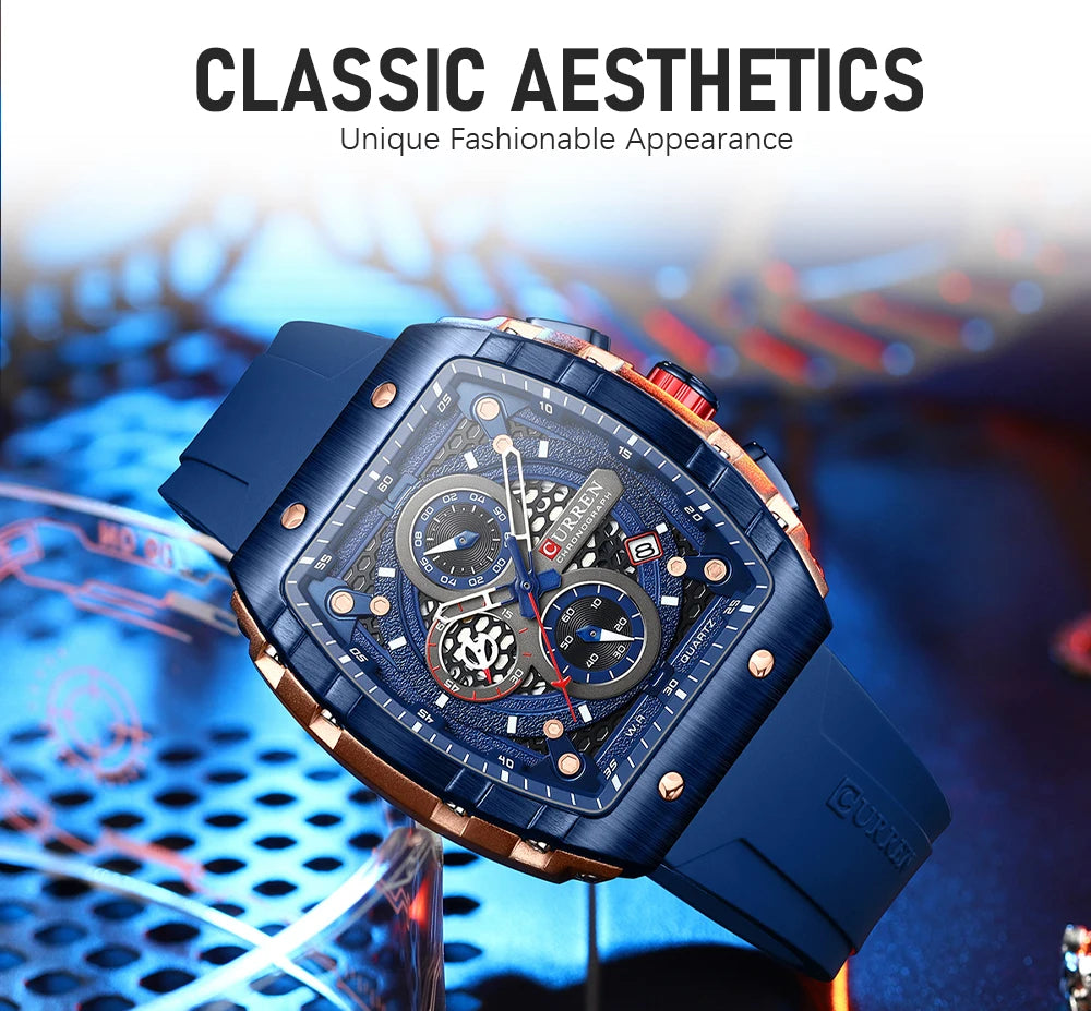 Curren 8442 Men Watch Date Business Stainless Steel Quartz Casual Luxury Fashion 6-Hand Relogio Masculino
