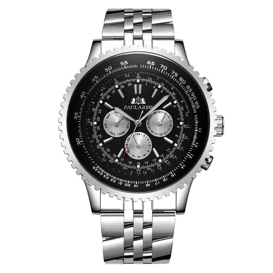 Automatic Mens Watch Mechanical Self Wind Movement Stainless Steel Fashion Sports Blue Black Big 50mm Classic Fashion Watches