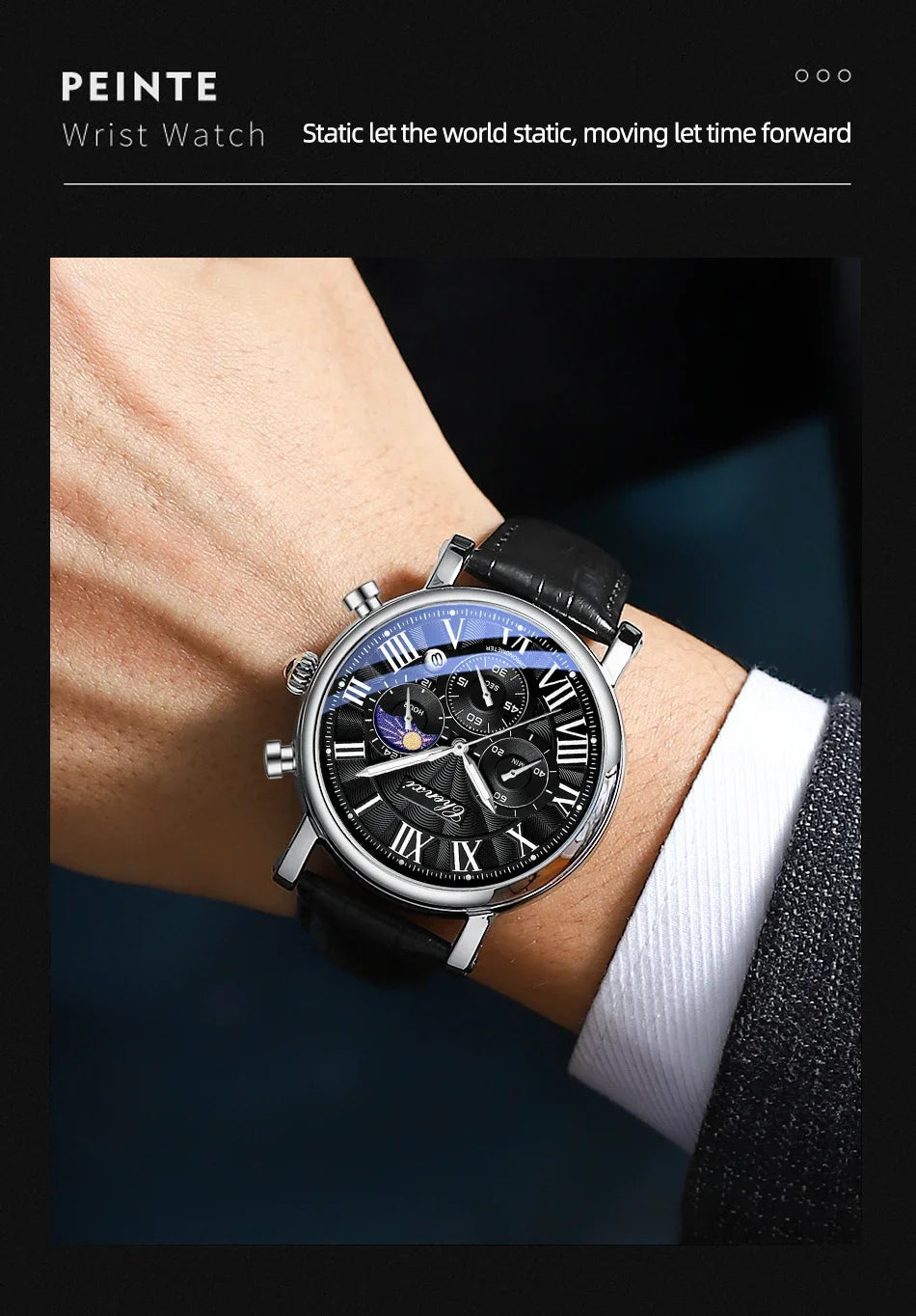 CHENXI 2024 Watches For Men Leather Strap Skeleton Quartz Sweep Second Movement Mens Watch Waterproof Chronograph Wristwatches