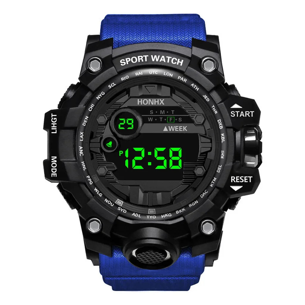 YIKAZE Y12 Men's Sports Watch Waterproof Luminous Men Sport Watch Multifunction Digital Electronic Wristwatch Clock for Boy Kids