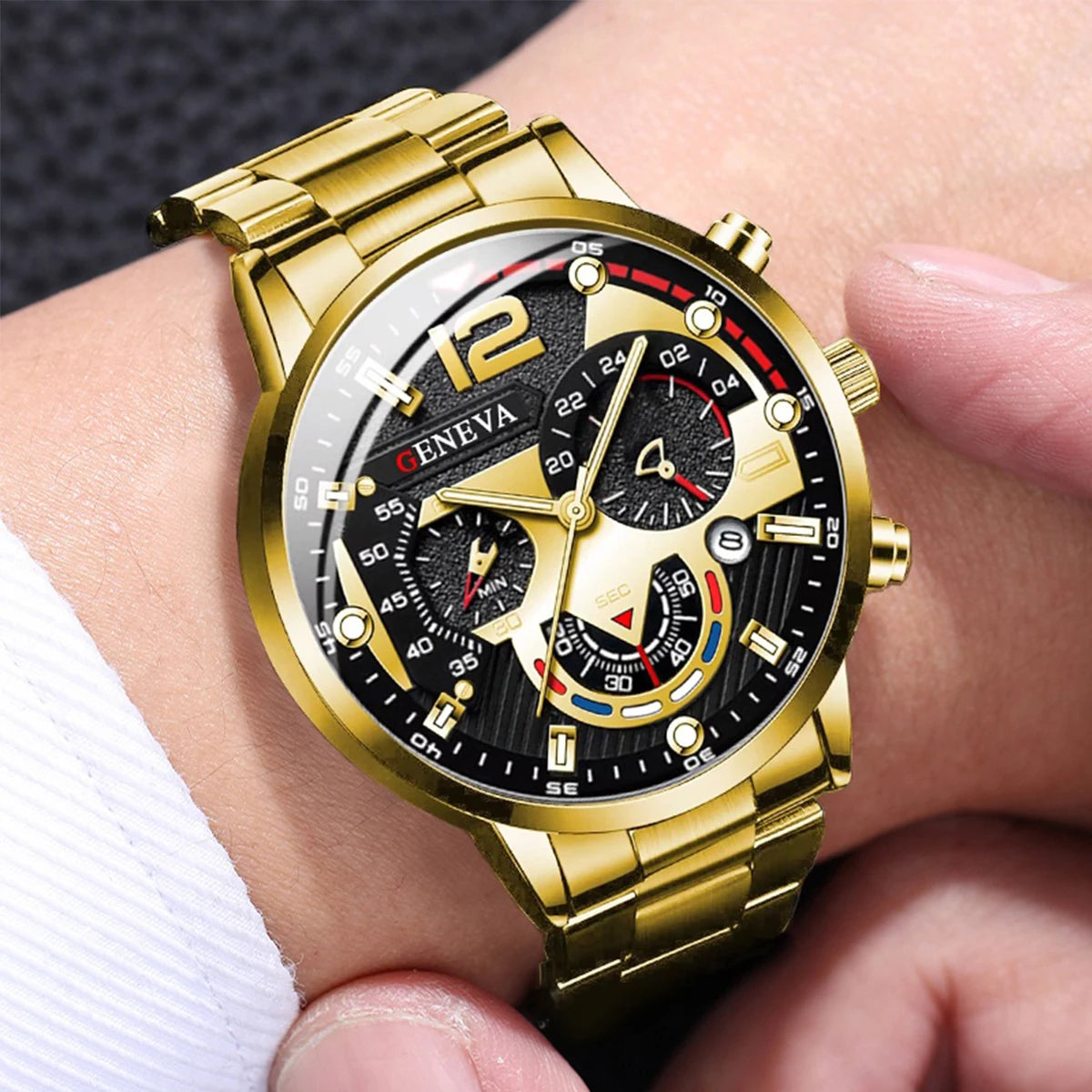 3PCS Men Business Watches Fashion Steel Band Male's Analog Quartz Watch Set Relogio Masculino Reloj Hombre(Without Box)
