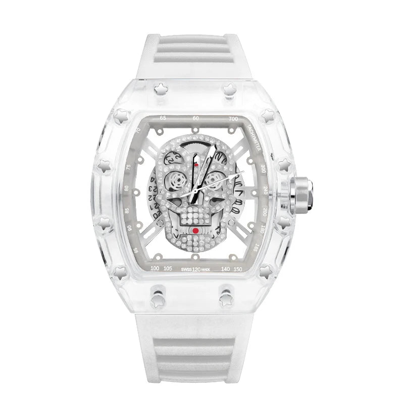 UTHAI New Men's Watch Fashion Trend Non Mechanical Watch Waterproof Luminous Skull Wine Bucket Quartz Watch Men's Gift V0020