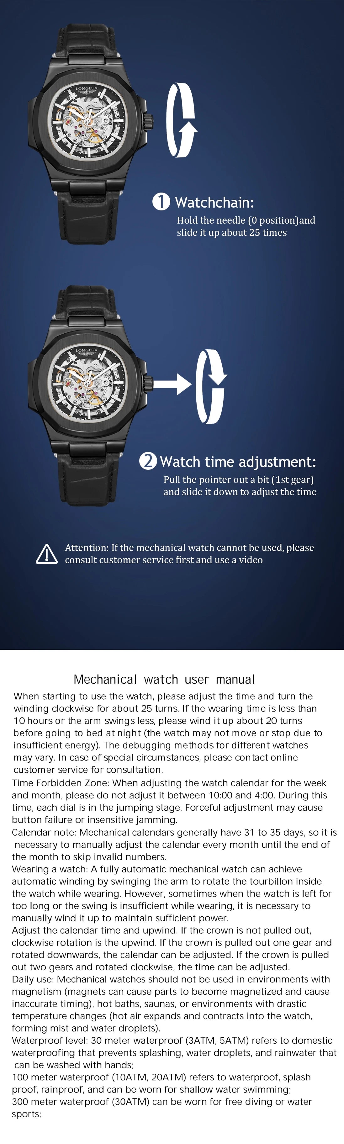 LONGLUX automatic man watch sport style wholesale mechanical wristwatches fashion hollow leather man watch men gift