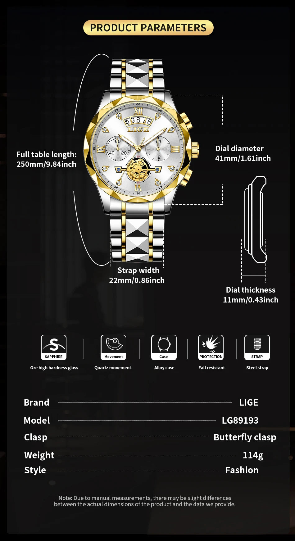 LIGE 2024 Fashion Mens Watch Luxury Business Waterproof Sports Quartz Wristwatches Luminous Date Casual Watches Men Reloj Hombre