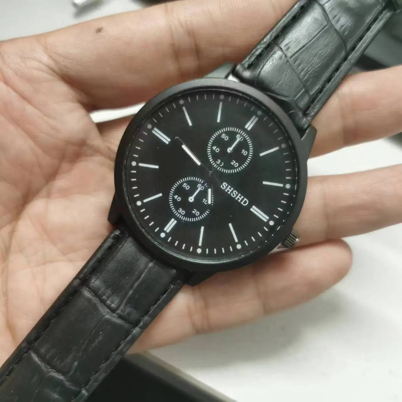 Fashionable casual men style and leisurely strap watch three eye six stitches leisure fashion activity watch, quartz watch