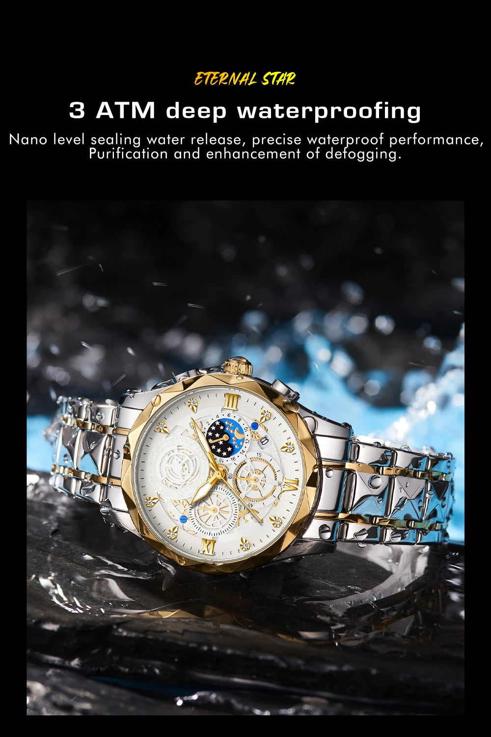 PENGAGAR Men Watch Fashion Quartz Watch Mens Top Brand Luxury All Steel Business Waterproof Sport Watch Relogio Masculino+BOX