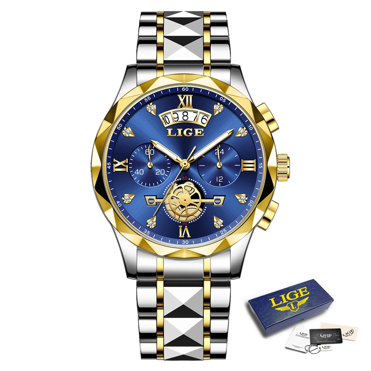 LIGE 2024 Fashion Mens Watch Luxury Business Waterproof Sports Quartz Wristwatches Luminous Date Casual Watches Men Reloj Hombre
