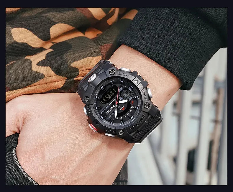 SMAEL 8040 50M Waterproof Wristwatch Stopwatch Alarm LED Light Digital Watches Men's Sports Watch Military Watches Men Watch