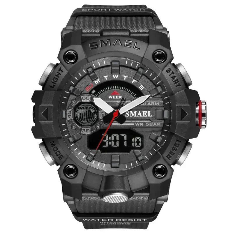 SMAEL 8040 50M Waterproof Wristwatch Stopwatch Alarm LED Light Digital Watches Men's Sports Watch Military Watches Men Watch