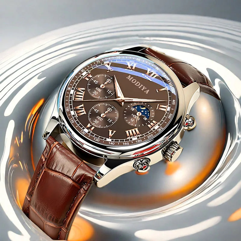 High Quality Men's Luxury Belt Fashion Quartz Watch Men Round Business Student Sport Waterproof Glow Clock