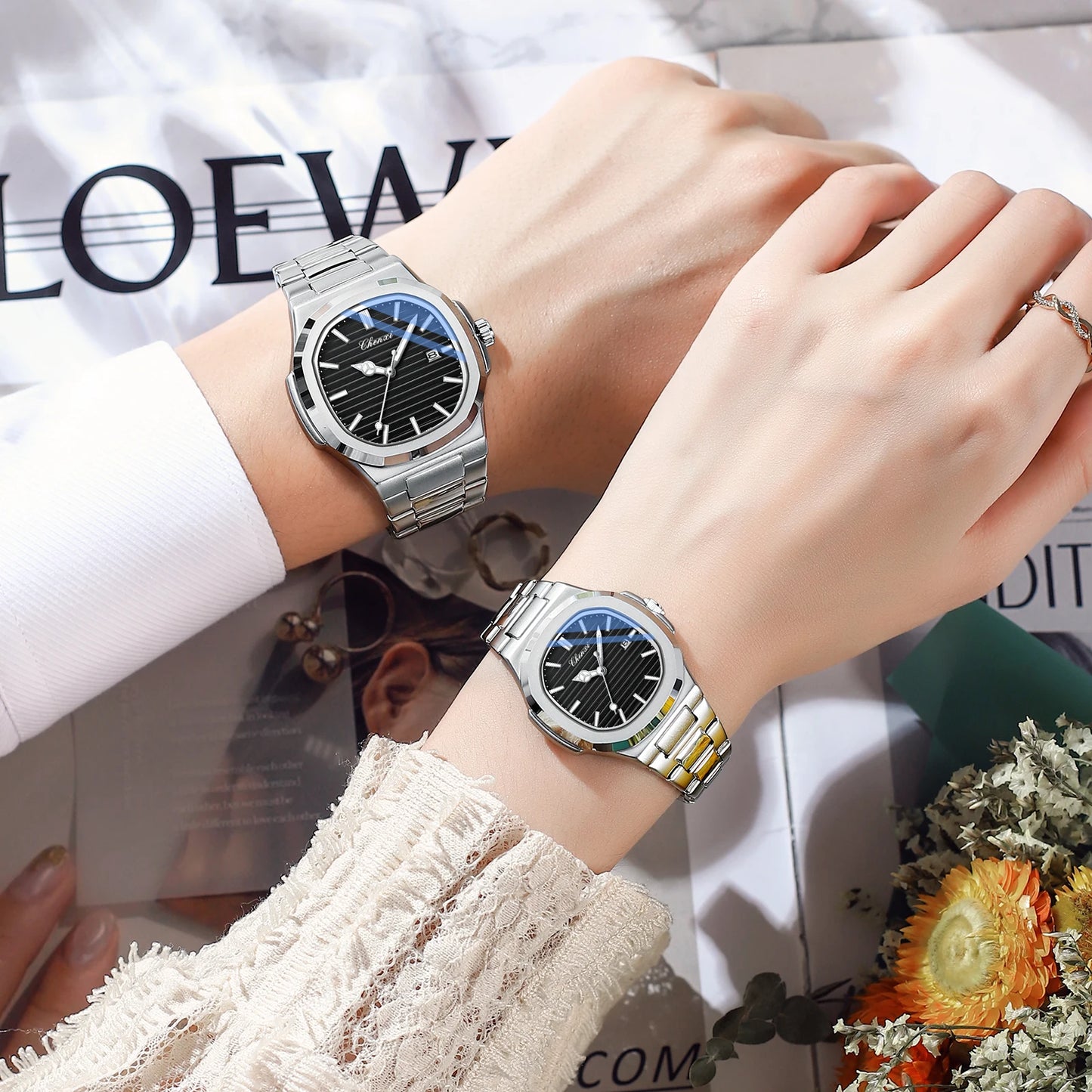 CHENXI 8222 Luxury Stainless Steel Wristwatch Quartz Waterproof Luminous Men Watches Reloj Hombre часы мужские наручные