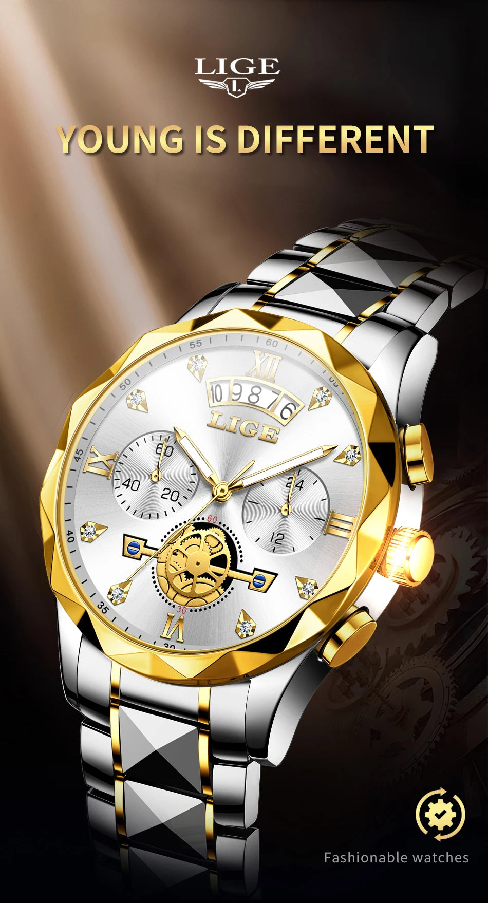 LIGE 2024 Fashion Mens Watch Luxury Business Waterproof Sports Quartz Wristwatches Luminous Date Casual Watches Men Reloj Hombre