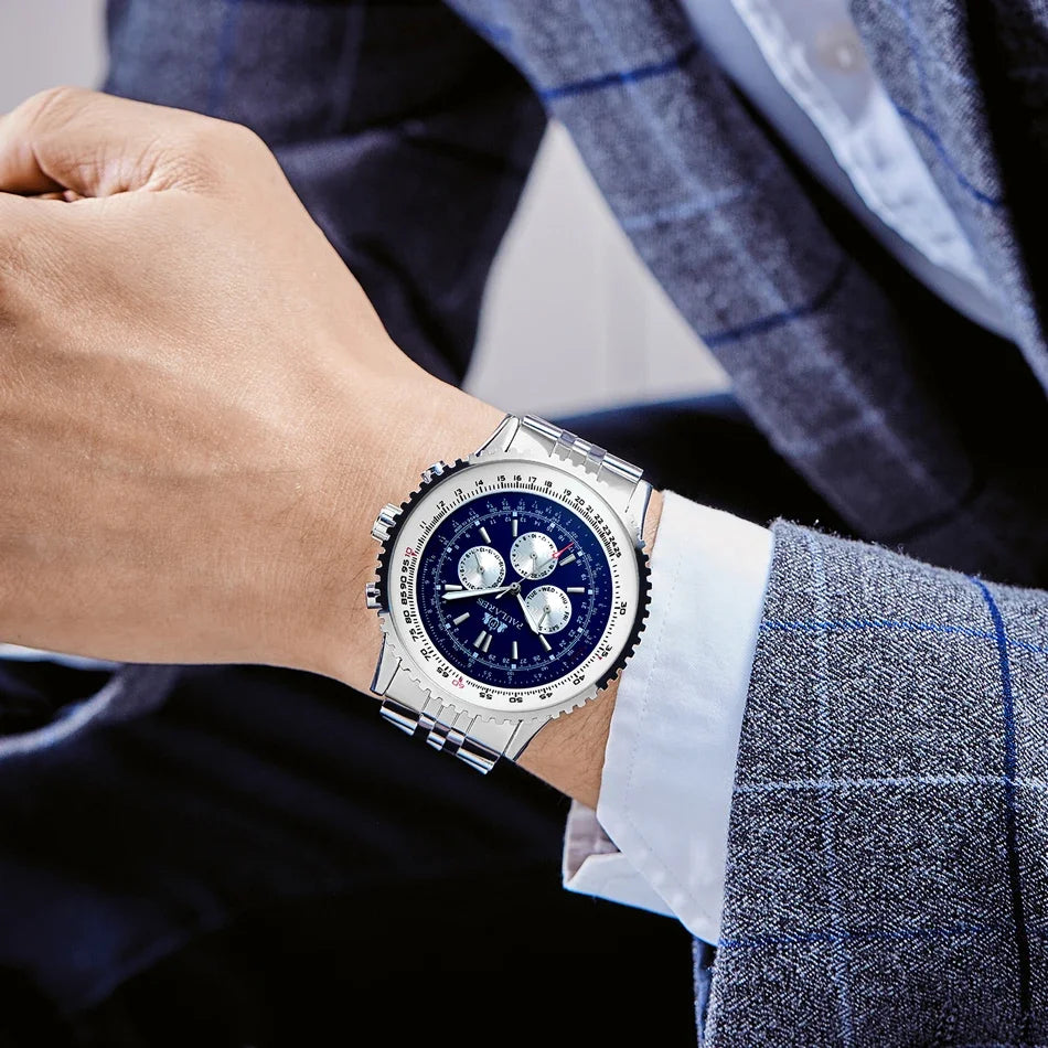 Automatic Mens Watch Mechanical Self Wind Movement Stainless Steel Fashion Sports Blue Black Big 50mm Classic Fashion Watches