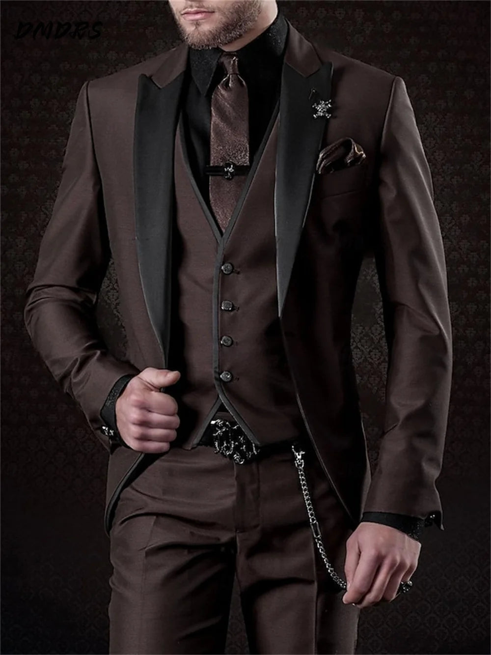 Elegant Men's suit pants vest three piece set Casual Western-style Men Suit Three-piece Set Business Attire For Men Fashionable