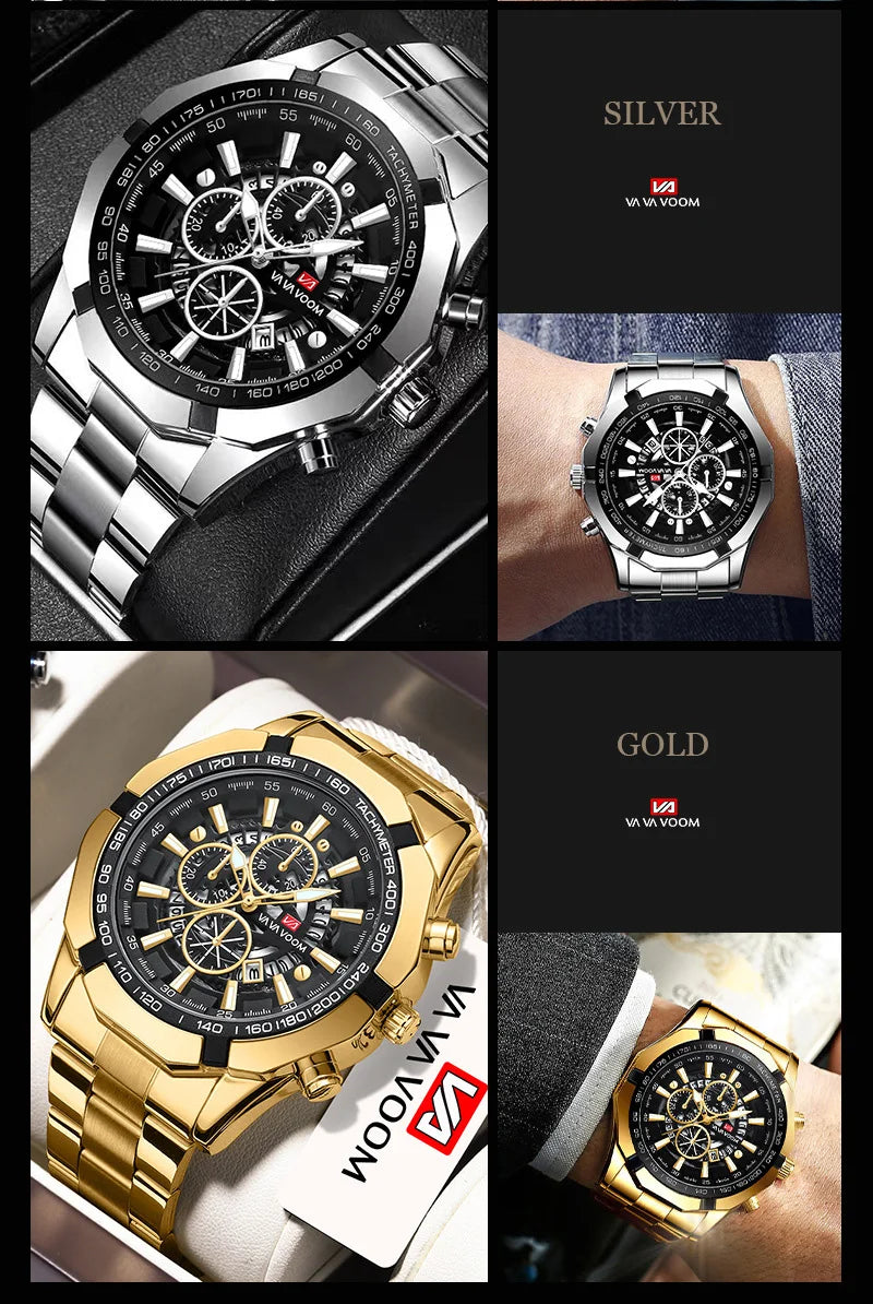 Luminous Military Watch For Men Sport Fashion Waterproof Stainless Steel Quartz Wristwatches Luxury Brand Date Mens Watches 2023