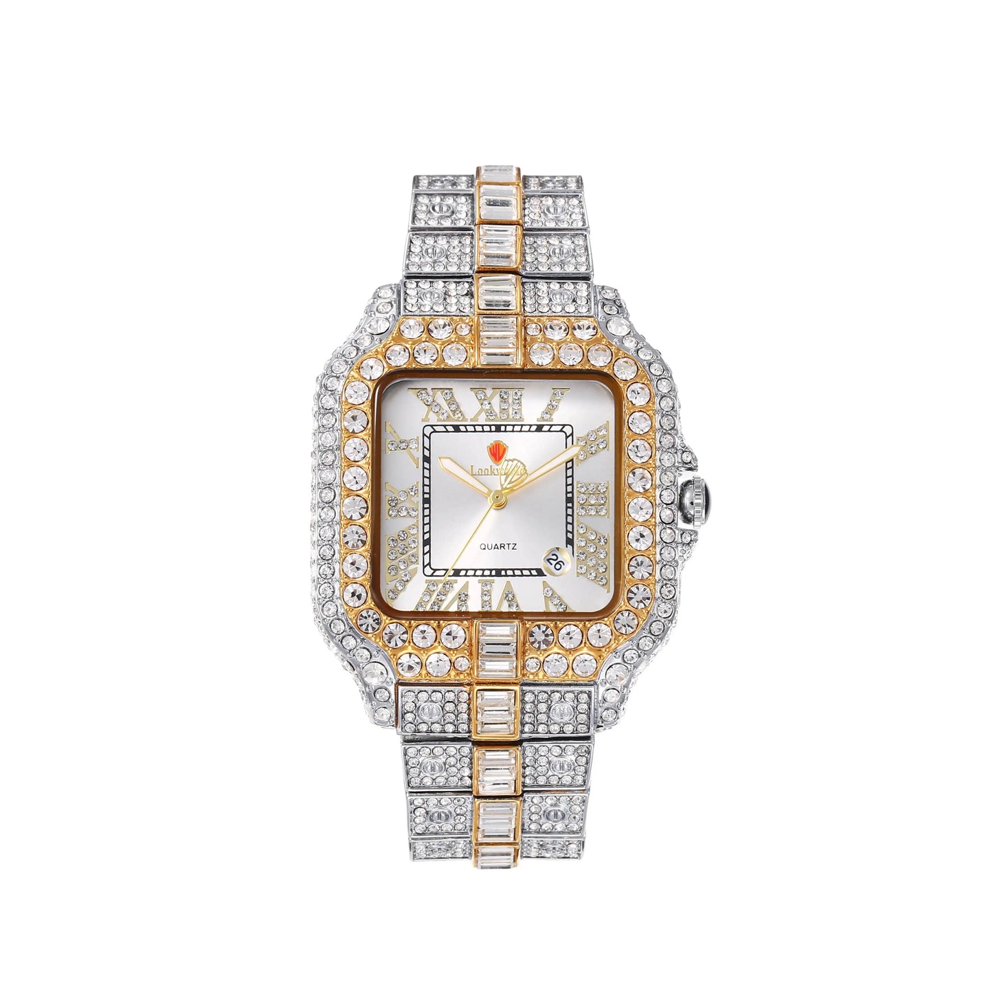 New Luxury Quartz Waterproof Quartz Watch for Men and Women with Water Diamonds embellished on Men's and Women's Clocks