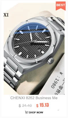 CHENXI 8222 Luxury Stainless Steel Wristwatch Quartz Waterproof Luminous Men Watches Reloj Hombre часы мужские наручные