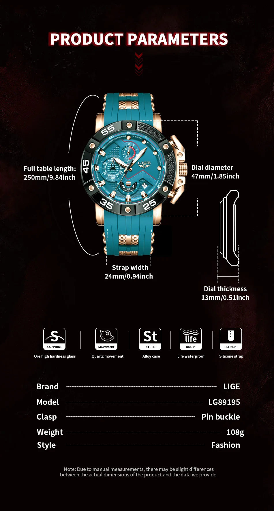 LIGE Mens Watches Top Brand Luxury Big Dial Watch Men Silicone Military Sports Waterproof Quartz Watch For Men Relogio Masculino