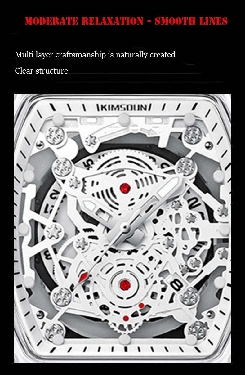 UTHAI Men Watch Sports Personality Wine Barrel Quartz Wristwatch Transparent Waterproof Calendar Male Fashion Clock Watches Gift