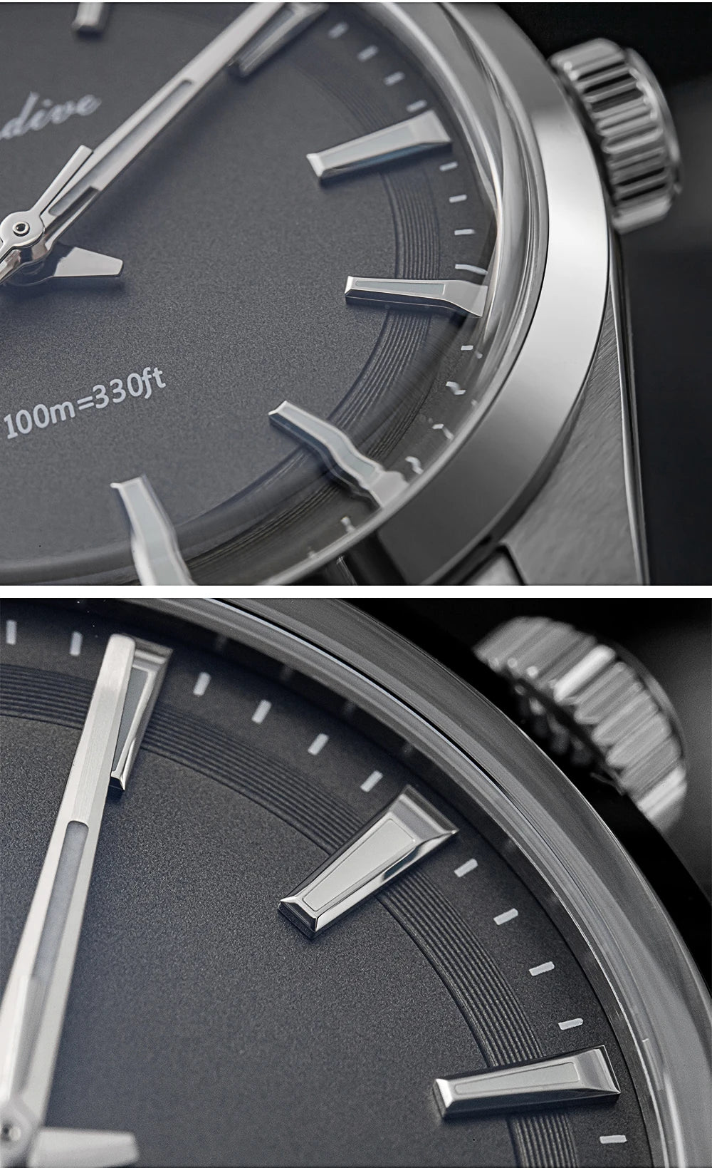 ADDIESDIVE 36mm AD2066 Men Watch BGW9 Luminou Bubble Mirror Glass 316L Stainless Steel Reloj Hombre 100m Waterproof Quartz Watch