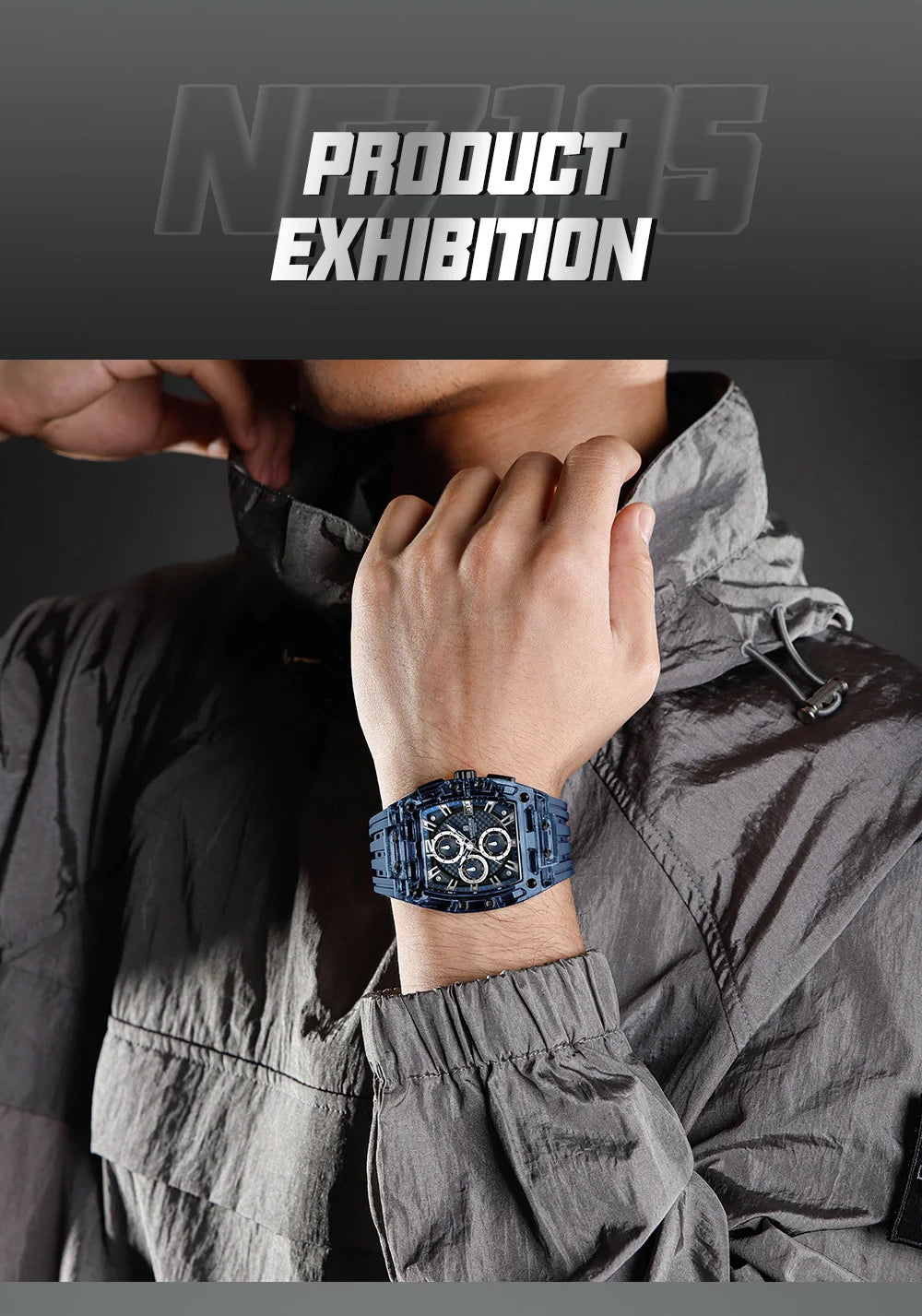 NAVIFORCE Men's Watch High Quality Quartz Fashion Clock Waterproof Silicone Tape Watch for Men Luminous Date Sports Wristwatches