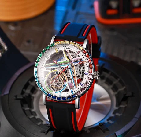 Hot selling 2024 new fully automatic mechanical watch with hollowed out waterproof night light, men's fashionable watch