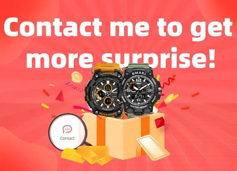 SMAEL 8040 50M Waterproof Wristwatch Stopwatch Alarm LED Light Digital Watches Men's Sports Watch Military Watches Men Watch