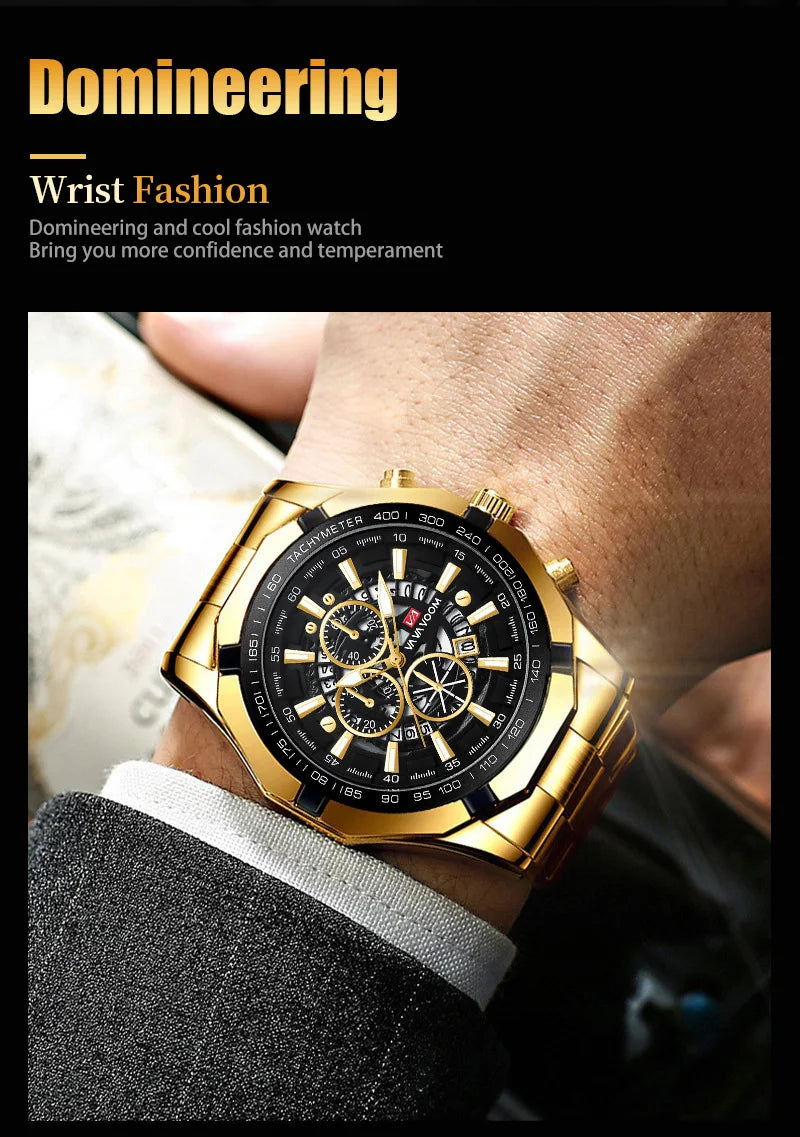 Luminous Military Watch For Men Sport Fashion Waterproof Stainless Steel Quartz Wristwatches Luxury Brand Date Mens Watches 2023