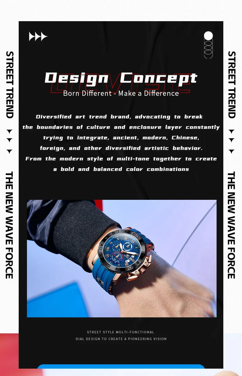 OLEVS 9986 Men Watch Silicone Strap Sports Multi functional Waterproof Luminous Timing Code Watch Luxury Brand Men Quartz Watch