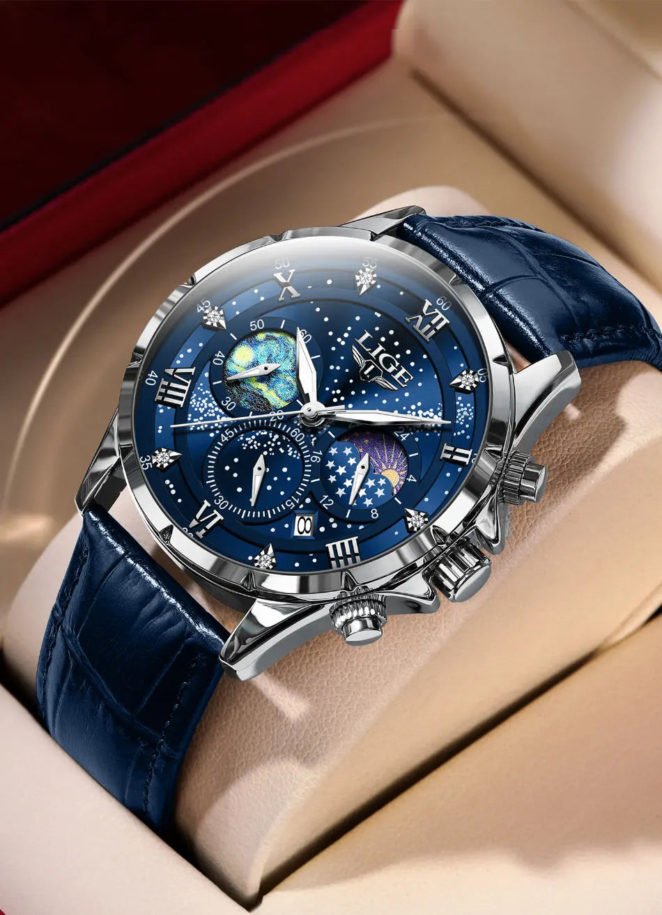 LIGE New Mens Watch Luxury 30M Waterproof Luminous Men Quartz Wristwatches Sport Military Chronograph Man Watch Montres Hommes