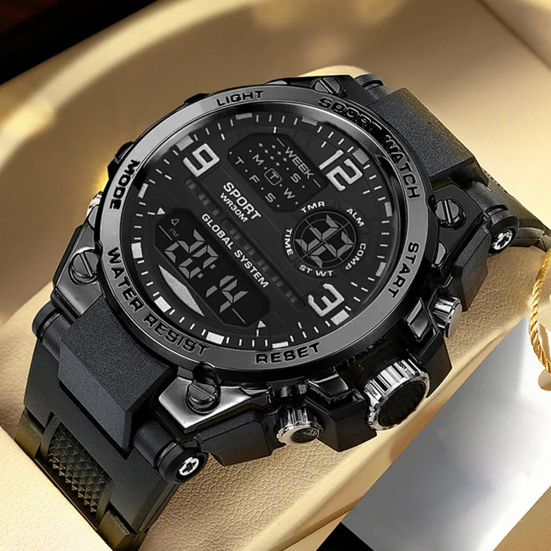 Men's Waterproof Sports Watch Multifunction Electronic Watches Anti Drop and Shock-absorbing Wristwatches