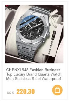 CHENXI 82442 Quartz Watch Men Casual Luxury Sport Watches Brand World Map Military Waterproof Wrist Watch for Male Clock Gift