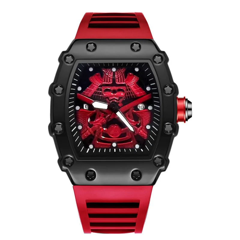 UTHAI Bucket shaped Men Watch Creative Sports Night Light Waterproof Silicone Calendar Male Fashion Quartz Clock Watches