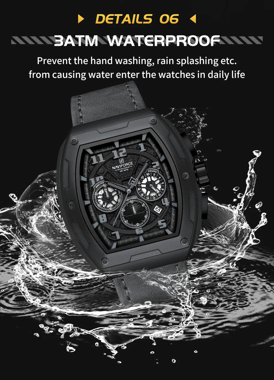 New NAVIFORCE Trend Brand Sport Quartz Chronograph Watches Men Fashion Water Resistant Casual Wristwatch Clock Relogio Masculino