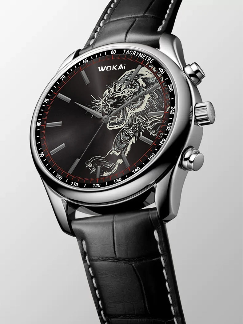 Fashionable casual men style and leisurely strap watch three eye six stitches leisure fashion activity watch, quartz watch