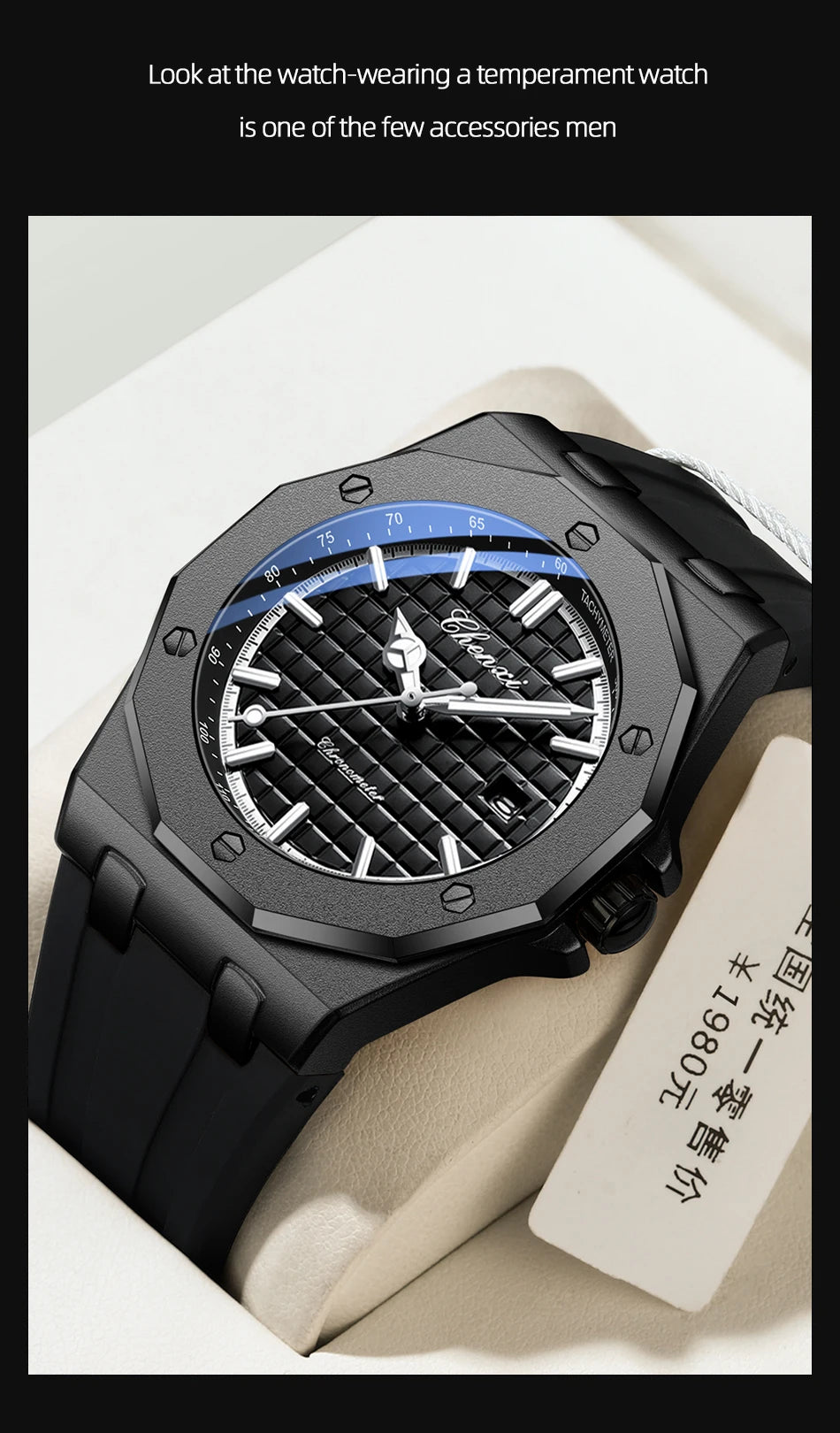 CHENXI Mens Luxury Casual Watch Top Brand Fashion Dial Stainless Steel Calendar Luminous Waterproof Men Watch Male Clock