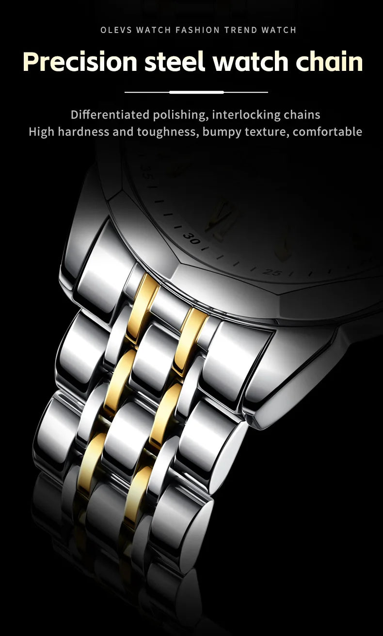 OLEVS 9998 Mens Watch Original Rhombus Mirror Quartz Mature Man Watch Waterproof Luminous Dual Calendar Display Watch For Man