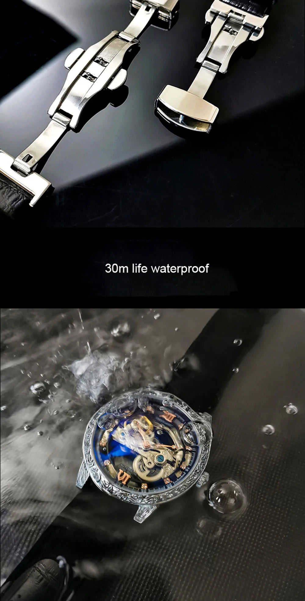 Fashion Mechanical Wristwatch Men's Luxury Brand Automatic Casual Watch Men's Sports Leather Waterproof Clock 2023 Renoj Hombre