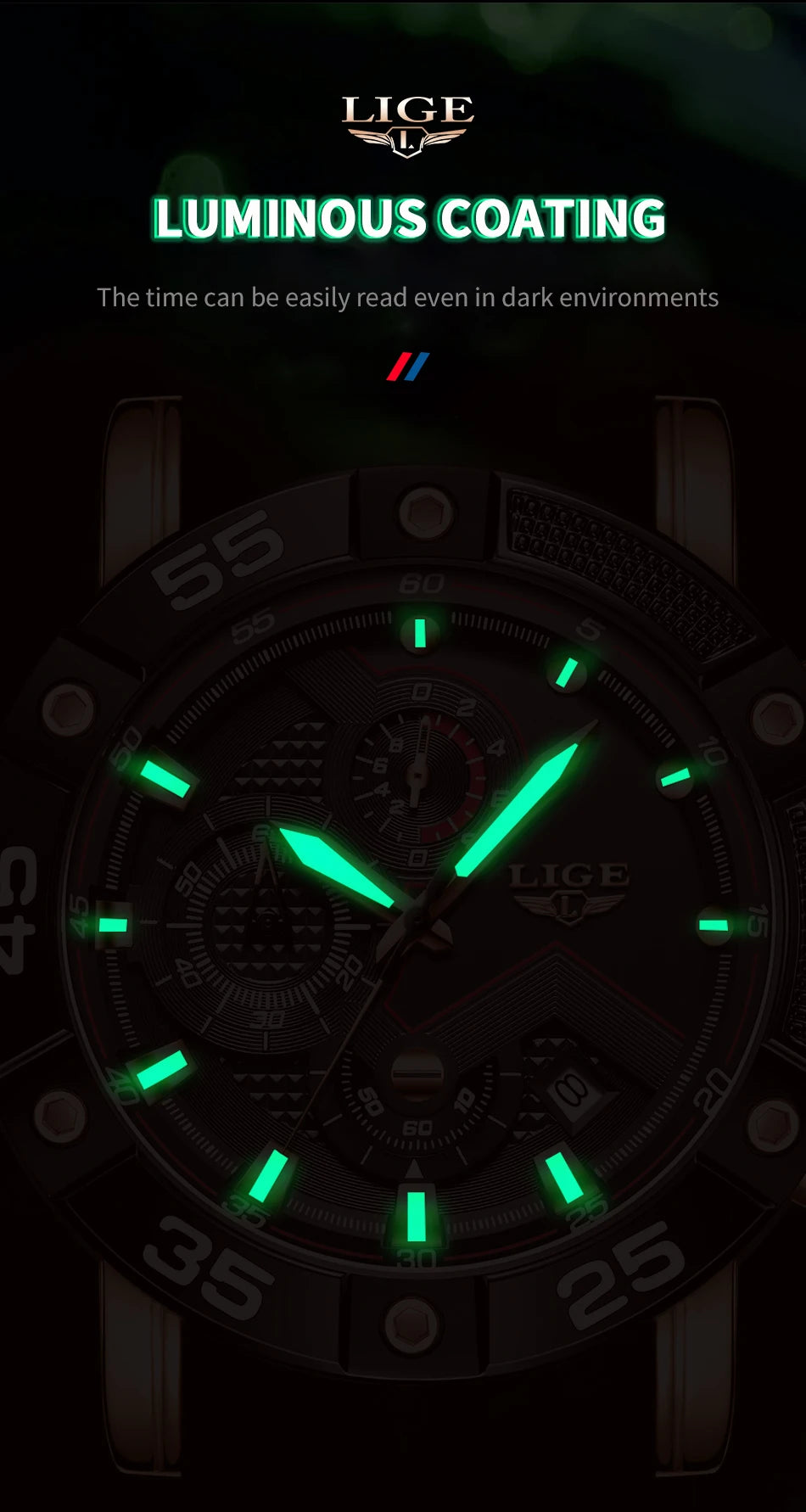 LIGE Mens Watches Top Brand Luxury Big Dial Watch Men Silicone Military Sports Waterproof Quartz Watch For Men Relogio Masculino
