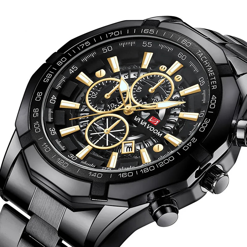 Luminous Military Watch For Men Sport Fashion Waterproof Stainless Steel Quartz Wristwatches Luxury Brand Date Mens Watches 2023