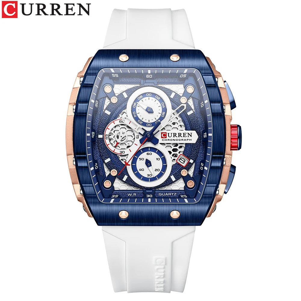 Curren 8442 Men Watch Date Business Stainless Steel Quartz Casual Luxury Fashion 6-Hand Relogio Masculino
