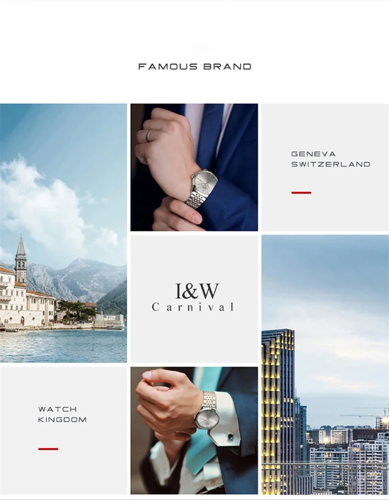 Carnival Iw For Mens Watch Automatic Japan Mechanical Movement Urban Male Wristwatch Date Ss316 Steel Sapphire Crystal Business