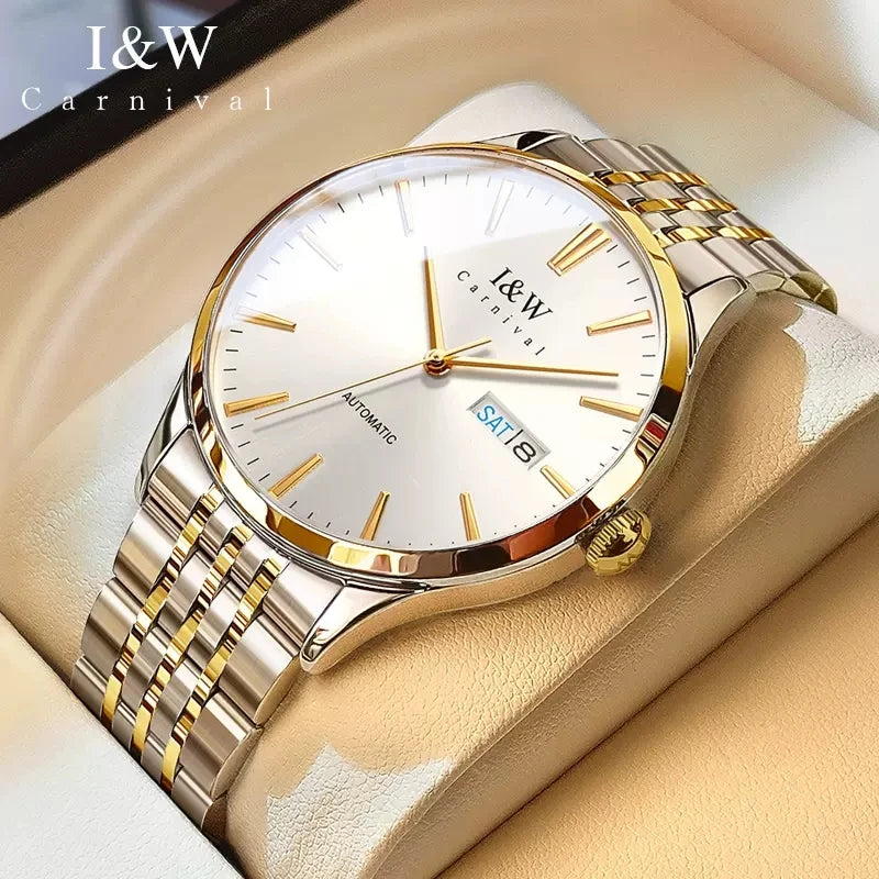Carnival Iw For Mens Watch Automatic Japan Mechanical Movement Urban Male Wristwatch Date Ss316 Steel Sapphire Crystal Business