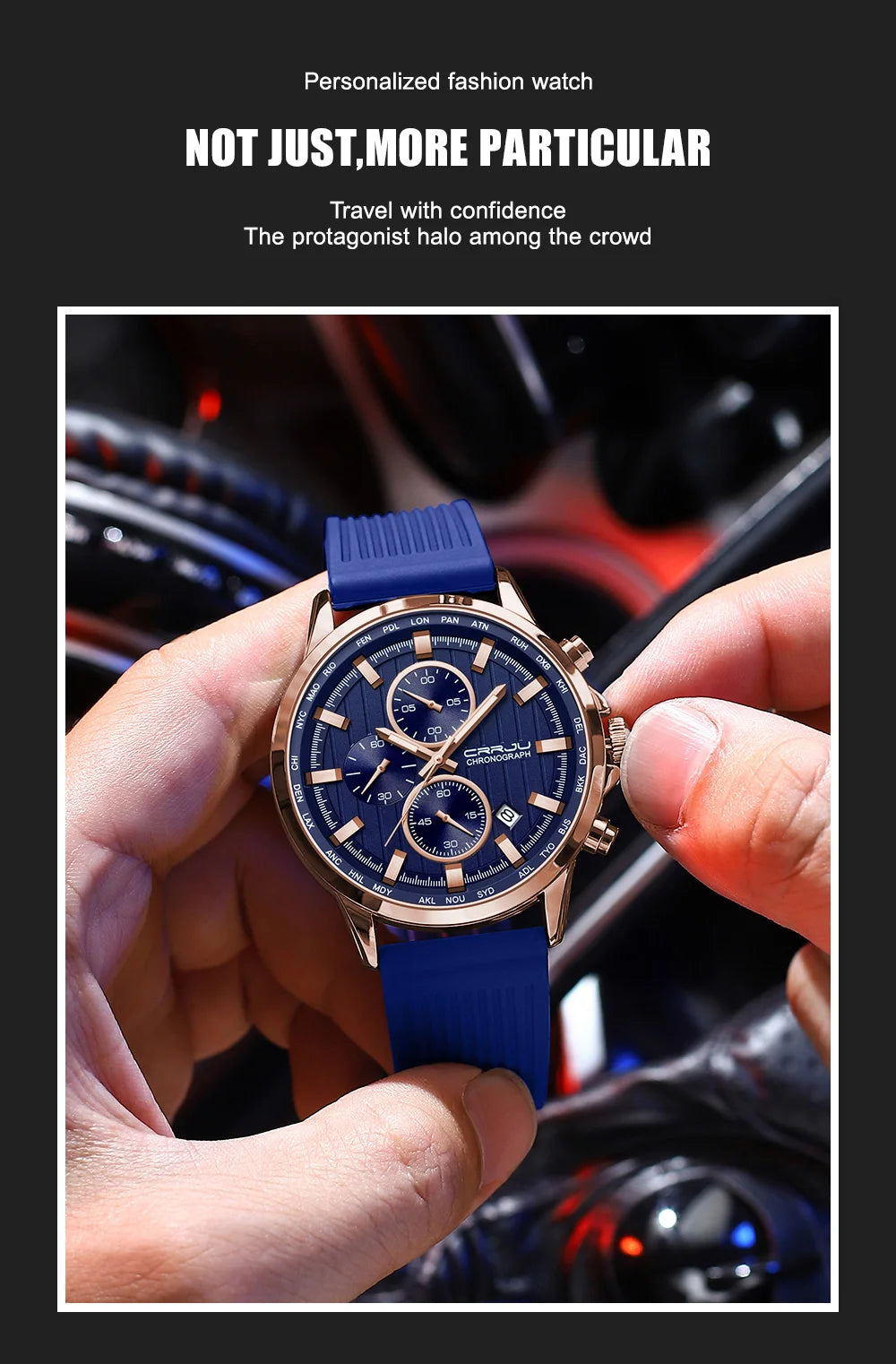 CRRJU Men Watch Silicone Strap Top Brand Luxury Sports Quartz Waterproof Luminous Auto Date Wristwatch Relogio Masculino