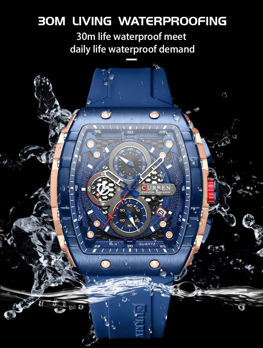 Curren 8442 Men Watch Date Business Stainless Steel Quartz Casual Luxury Fashion 6-Hand Relogio Masculino
