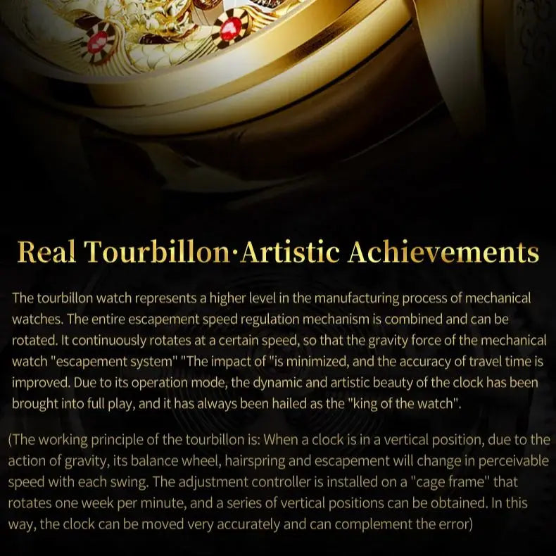 OUPINKE 3176 Luxury High end Fully Automatic Mechanical Tourbillon Watch Full Golden Dragon Dial Watch Sapphire Mirror Men Watch