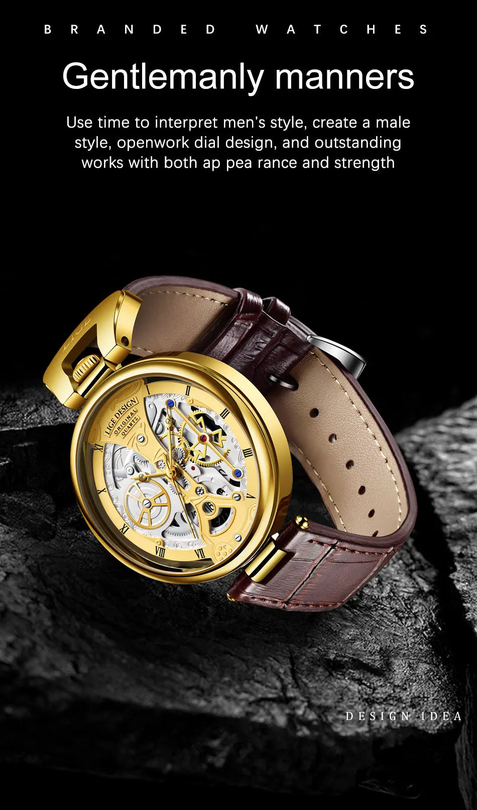 2023 LIGE Men Watches Top Brand Luxury Brown Leather Chronograph Sport Watch For Men Fashion Date Waterproof Clock Reloj Hombre