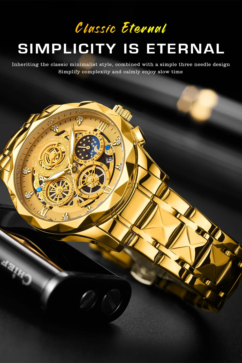 PENGAGAR Men Watch Fashion Quartz Watch Mens Top Brand Luxury All Steel Business Waterproof Sport Watch Relogio Masculino+BOX