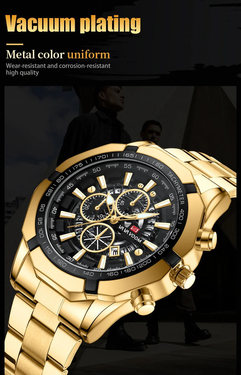 Luminous Military Watch For Men Sport Fashion Waterproof Stainless Steel Quartz Wristwatches Luxury Brand Date Mens Watches 2023